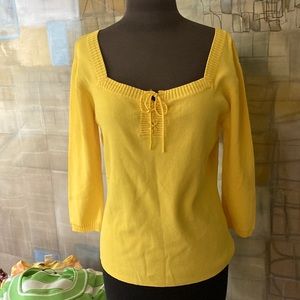 Joseph A. Box Neck Yellow Sweater